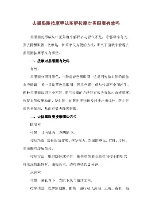 去黑眼圈按摩手法图解 按摩对黑眼圈有效吗