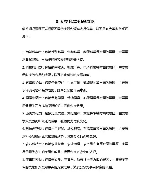8大类科普知识展区