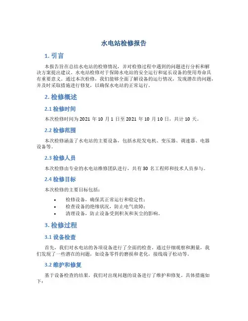 水电站检修报告