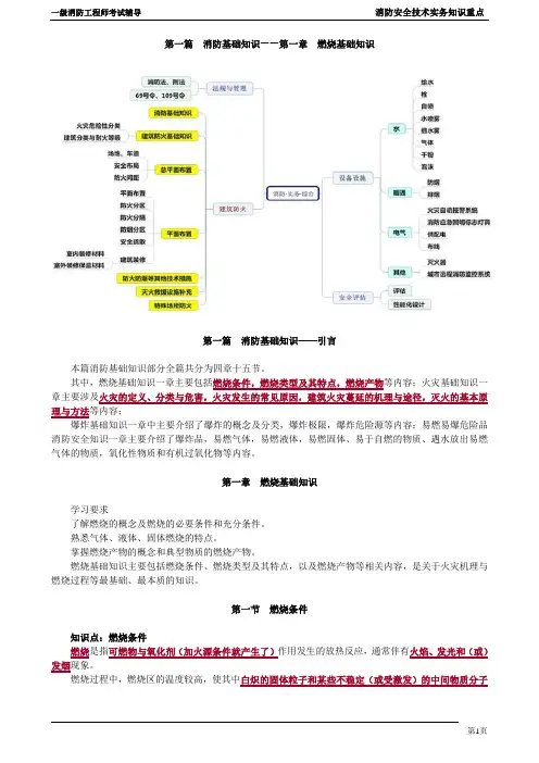 一级消防工程师《消防安全技术实务)第二篇第1章燃烧知识重点