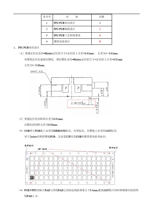 摄像头模组设计规范