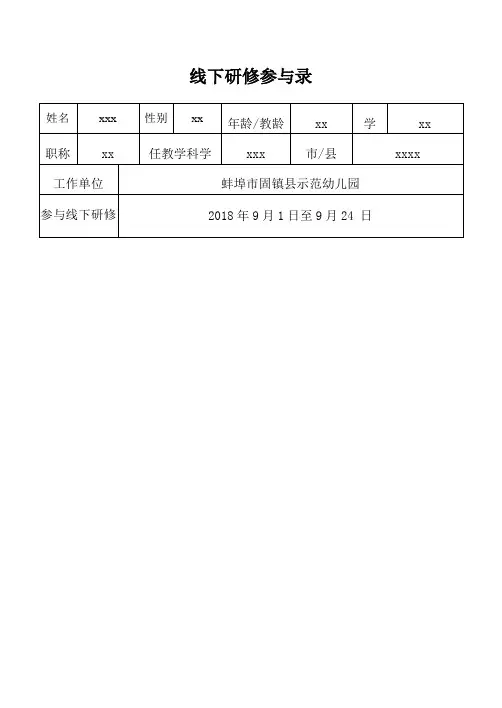 线下研修参与录