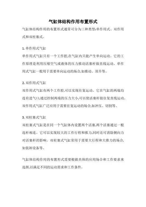 气缸体结构作用布置形式