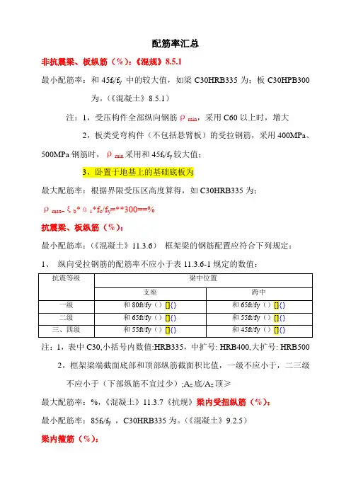 新规配筋率汇总 (1)