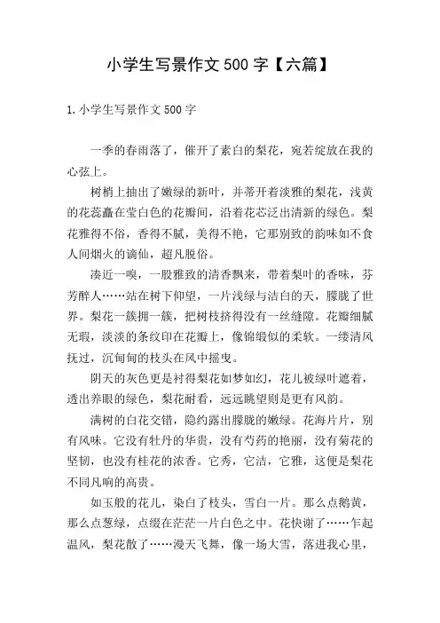 小学生写景作文500字【六篇】