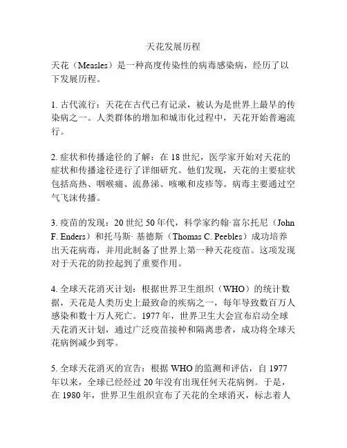 天花发展历程