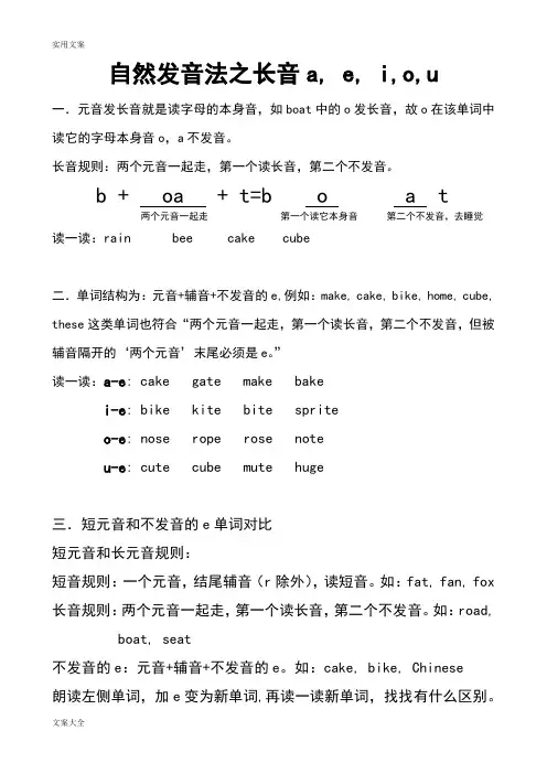 自然拼读法2-长元音a,e,i,o,u