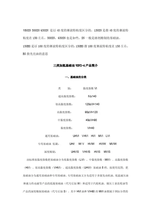 基础油知识——精选推荐