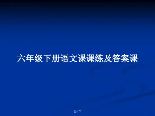 六年级下册语文课课练及答案课PPT学习教案