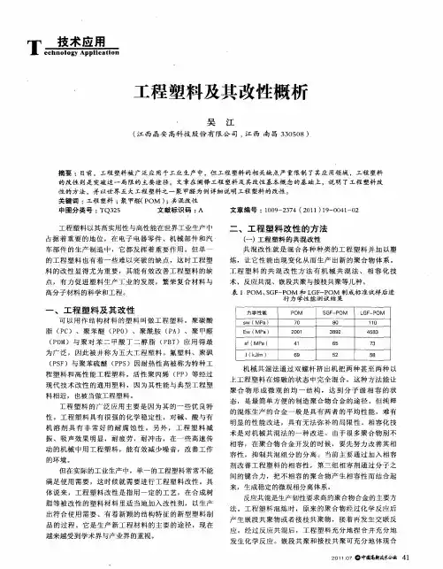 工程塑料及其改性概析