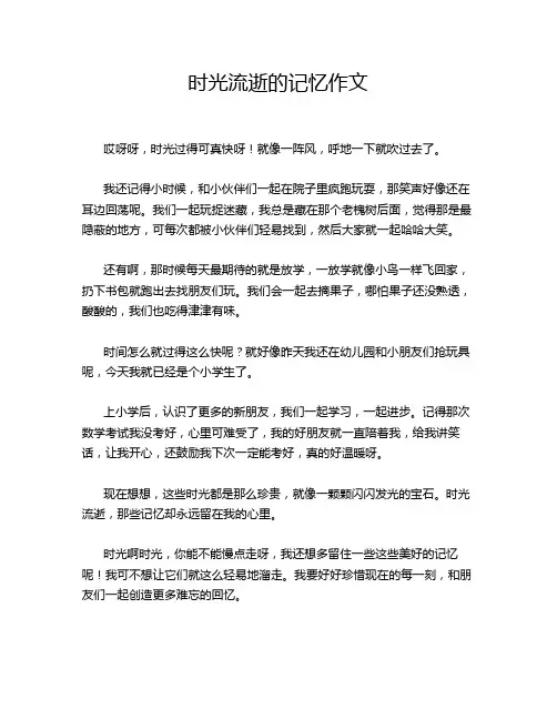 时光流逝的记忆作文