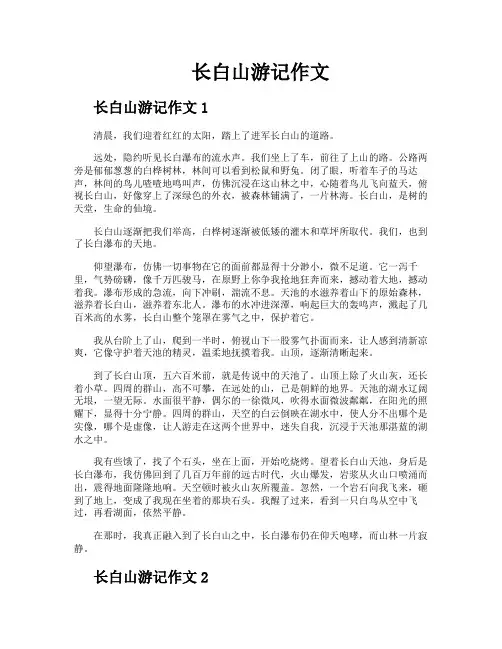 长白山游记作文