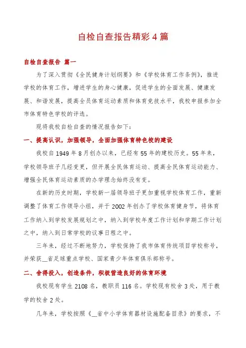 自检自查报告精彩4篇