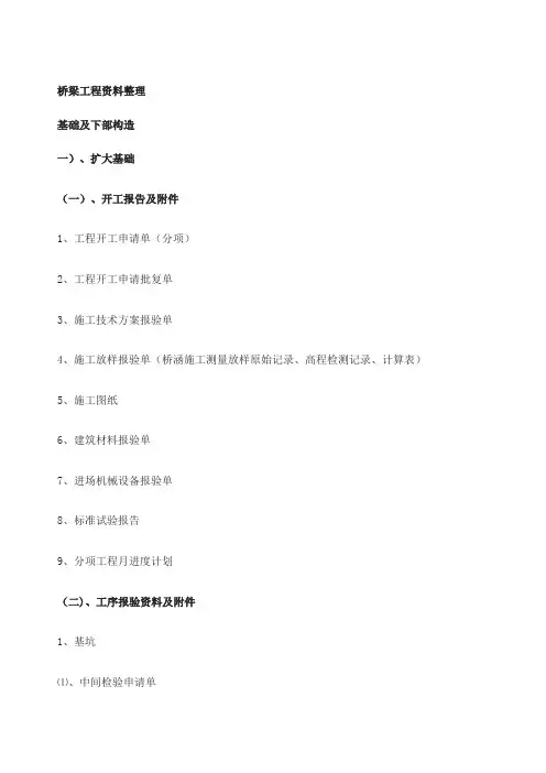 桥梁工程内业资料整理