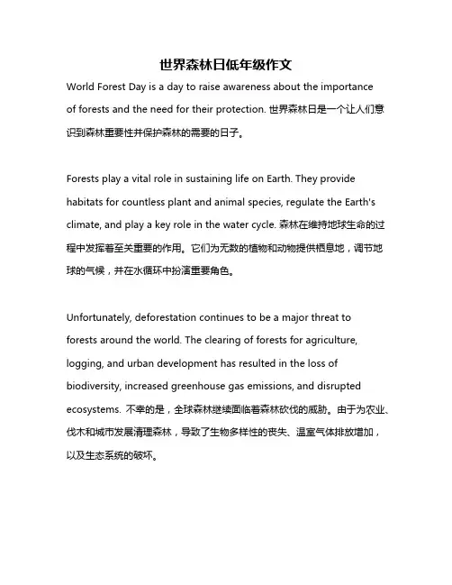 世界森林日低年级作文