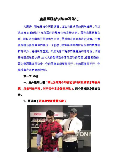 鹿晨辉腿部训练笔记