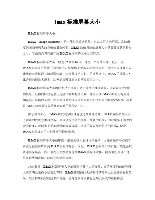 imax标准屏幕大小