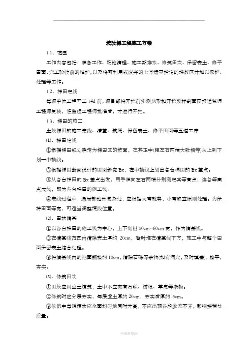 坡改梯施工方案