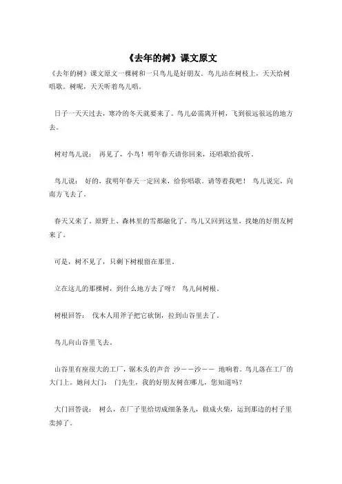 《去年的树》课文原文 3