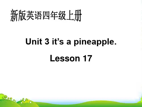 四年级英语上册 unit3 lesson17课件 人教新版