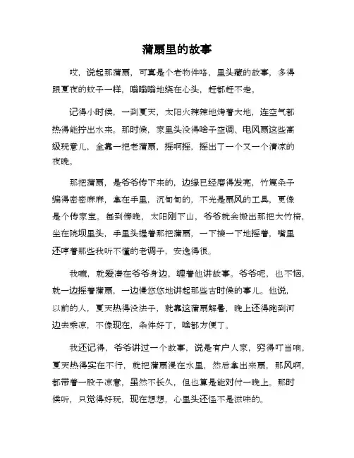 蒲扇的作文800字