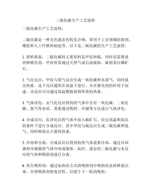 二硫化碳生产工艺流程