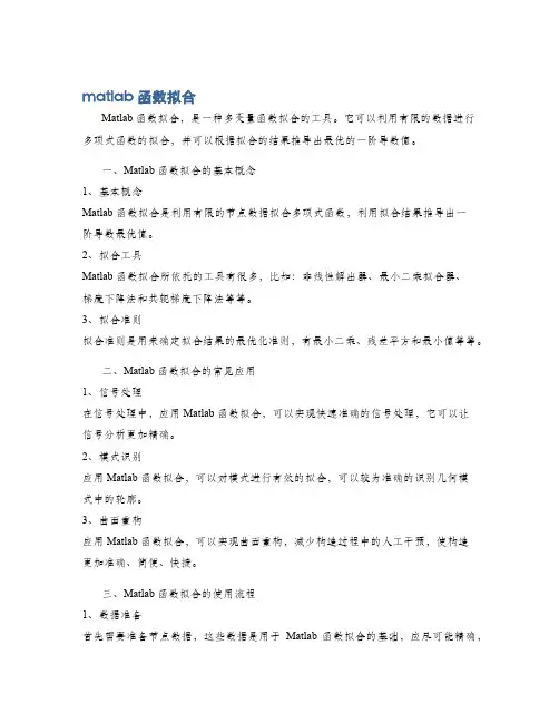 matlab 函数拟合