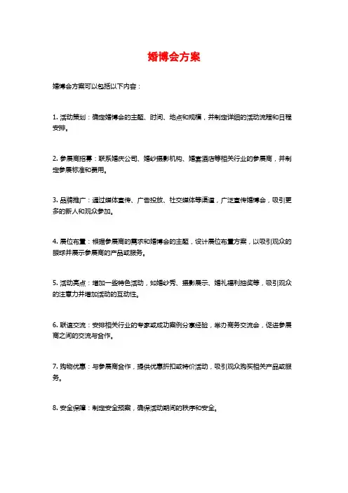 婚博会方案