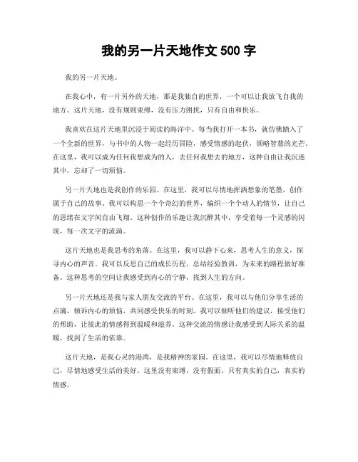 我的另一片天地作文500字