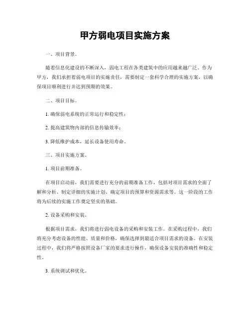 甲方弱电项目实施方案