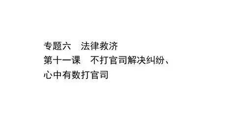 高考政治二轮复习课件第一篇选修5专题六第十一课不打官司解决纠纷心中有数打官司(41页)