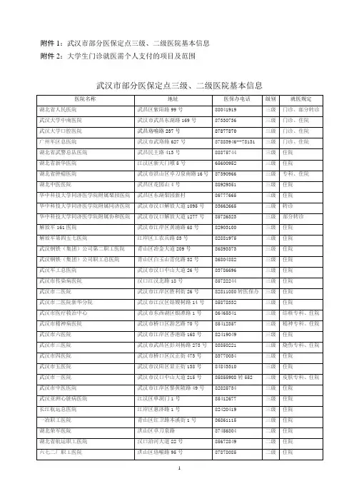 武汉医保定点医院 2