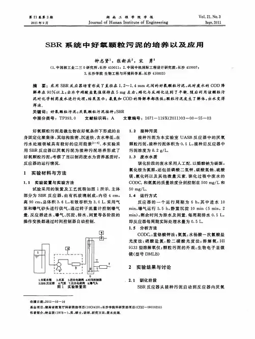 SBR系统中好氧颗粒污泥的培养以及应用