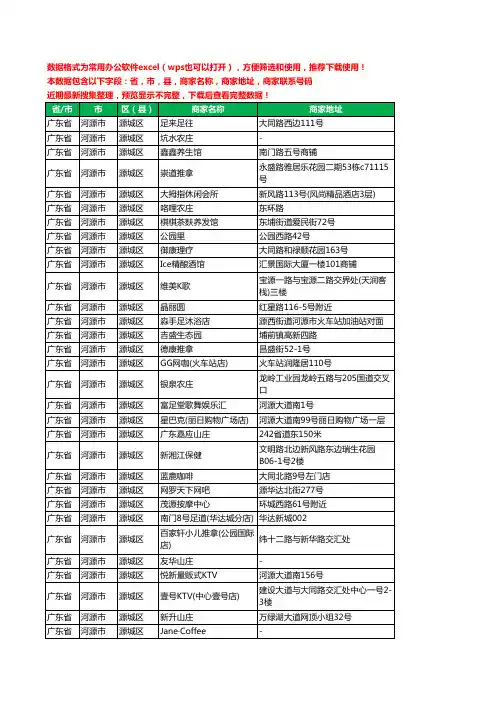 2020新版广东省河源市源城区休闲娱乐工商企业公司商家名录名单黄页联系电话号码地址大全509家