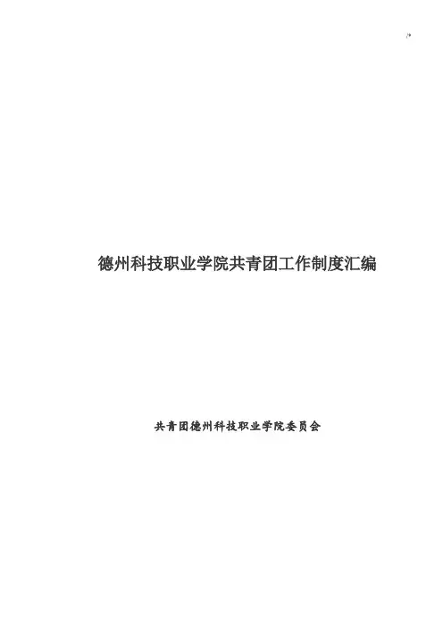 共青团工作章程制度汇编
