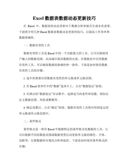Excel数据表数据动态更新技巧