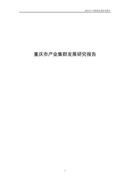 重庆产业集群发展研究报告