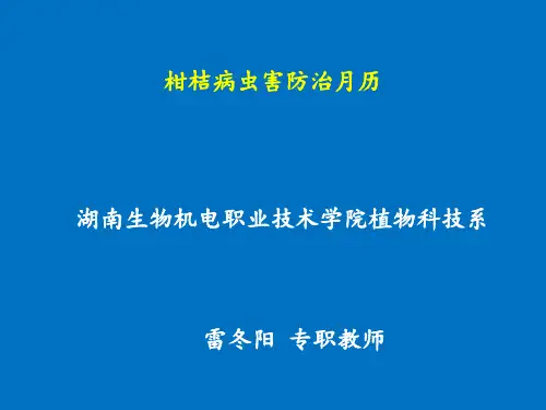 柑橘主要病虫害防治月历