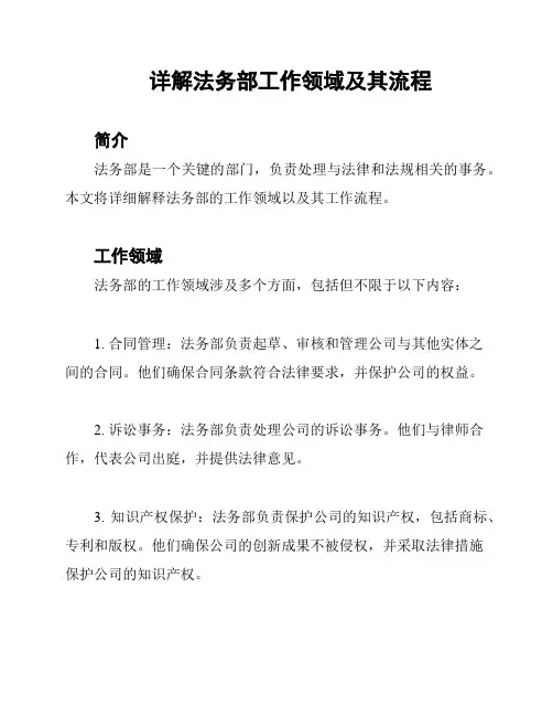 详解法务部工作领域及其流程