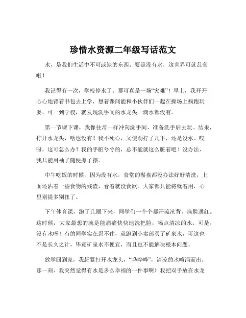 珍惜水资源二年级写话范文