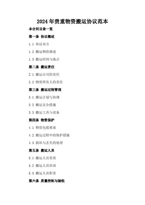 2024年贵重物资搬运协议范本