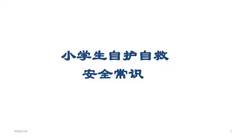 小学生安全教育主题班会课件-小学生自护自救-安全常识(共9张PPT)