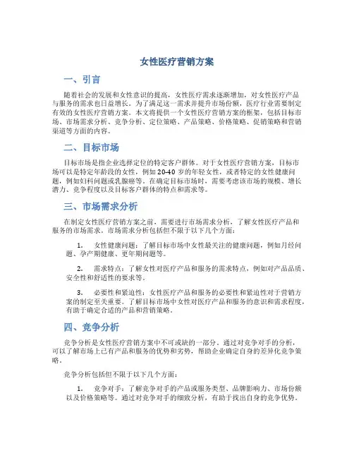 女性医疗营销方案