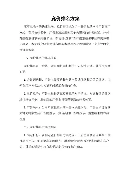 竞价排名方案