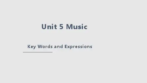 Unit 5 Music Words词汇课件 高中英语人教版(2019)必修第二册 