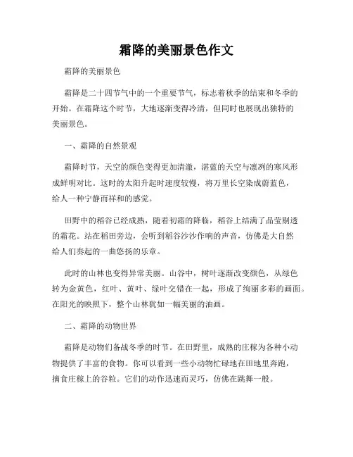 霜降的美丽景色作文