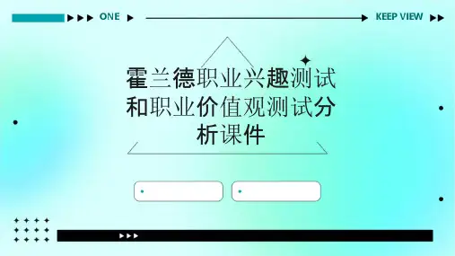 霍兰德职业兴趣测试和职业价值观测试分析课件