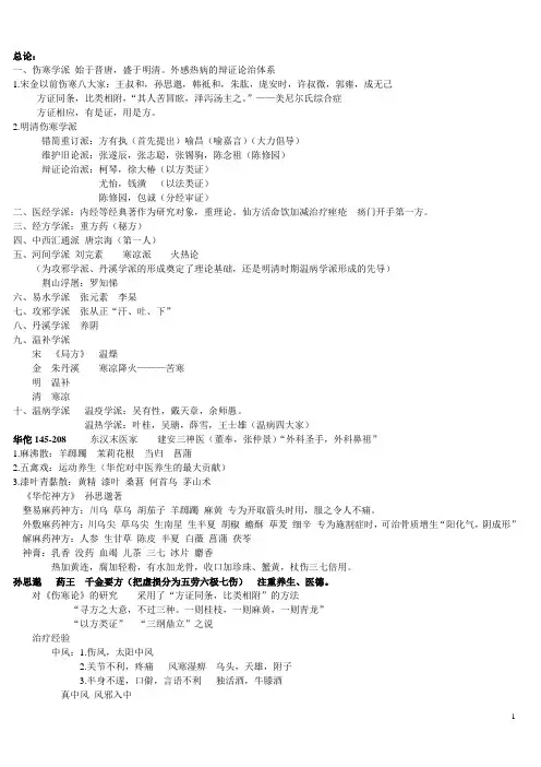 中医各家学说笔记重点整理(最终版)