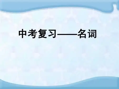 英语中考复习--名词