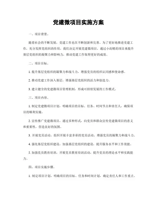党建微项目实施方案